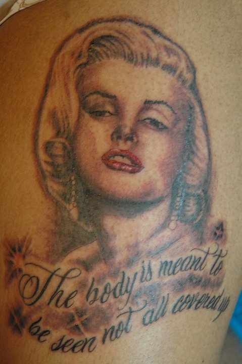 tattoos of marilyn monroe quotes. portrait of Marilyn Monroe
